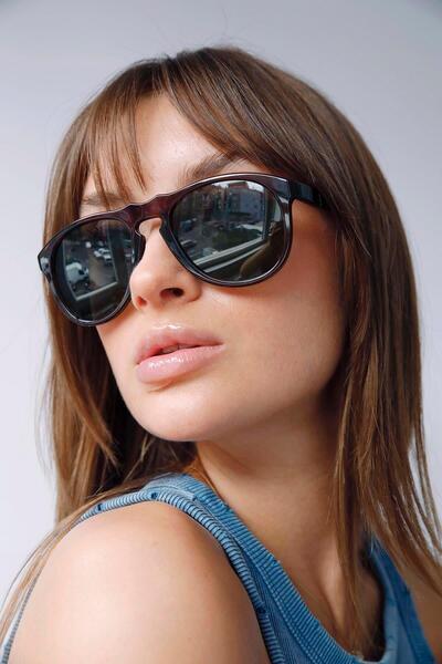 Bilge Karga نظارة شمسية بينيت باللون البني الداكن والأخضر