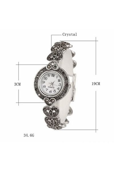 OEM Ceas Argint Femei Cu Marcasite Inimioare Forever