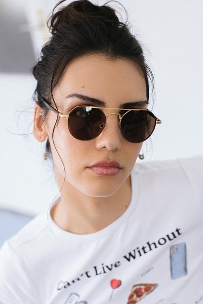 Bilge Karga نظارة شمسية ساكاريا باللون البني الذهبي