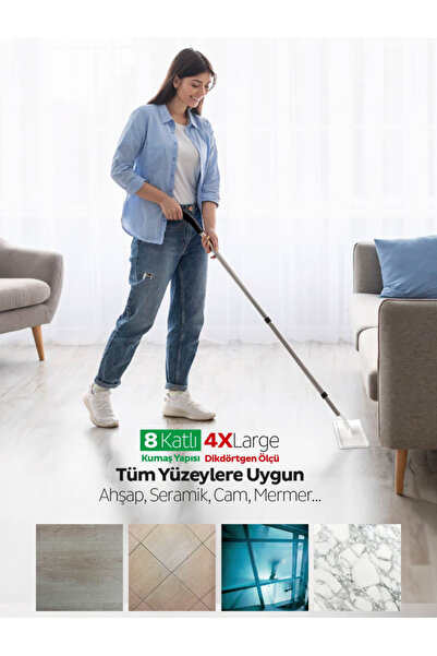 Sleepy 4 Xl Mopa Uyumlu Beyaz Sabun Temizlik Havlusu Ve 50 gr Rosie Pamuk