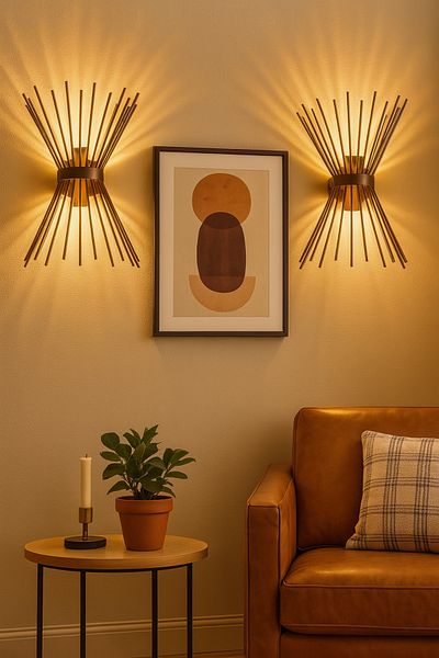 Modavize Modern Design Hedgehog Brown 2-Piece Wall Set - for Lighting (2 Pcs)