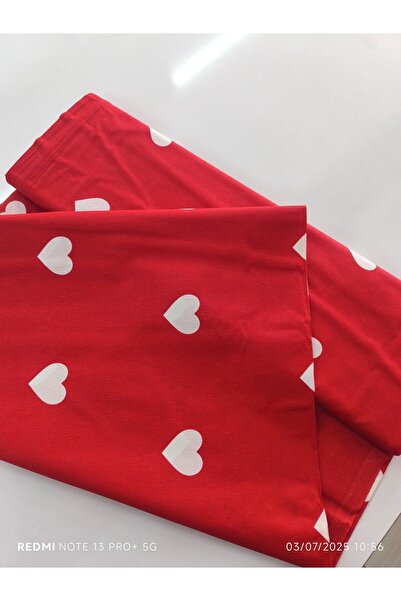 AsilHome Pamuklu ranforce kumaş kalpli desen kombinli tek kişilik nevresim tam takım