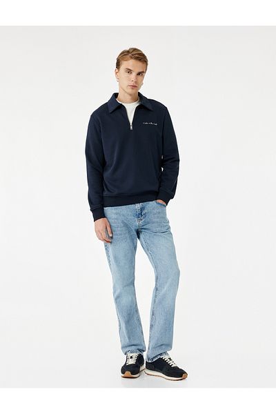 Koton Βαμβακερό Παντελόνι Jean με Κανονική Μέση Straight Fit - Mark Jean