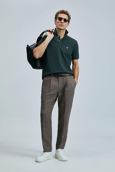 Lufian Tricou pentru bărbați Laon Khaki 111040206