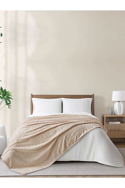 Donetella Single Size Fleece Blanket 170x210 cm, Floral Texture Soft & Cozy, 350 GSM for Bed & Sofa