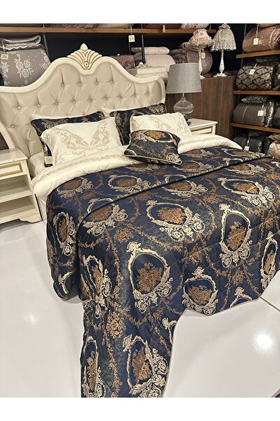 aky home style Dowry Bedspread Melani Navy Blue 260*270
