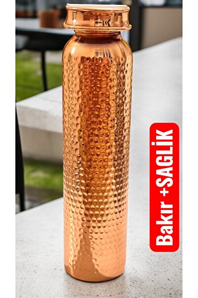 gulflower nude زجاجة مياه من النحاس النقي 100% مصنوعة يدويًا، زجاجة مياه نحاسية مفيدة جدًا للصحة الطبيعية، زجاجة مياه نحاسية Thermus