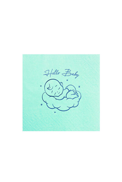 Story 24 × 24 سم 1 طبقة من ورق هيلو بيبي منقوش باللون الأزرق الفاتح مكون من 5...