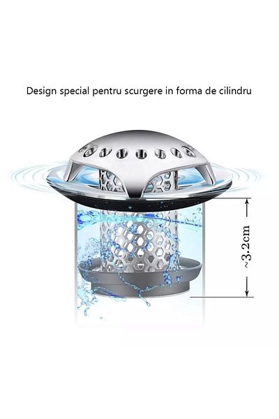 ANILLOROCA Bathtub/Sink Drain Protection Filter, Stainless Steel, With Silicone Sealing Ring
