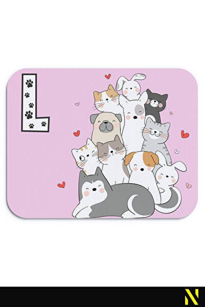 nilizma Mousepad ergonomic cu model cu animale drăguțe cu litera L - 22 cm x ...