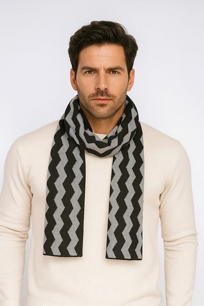 Sebir Moda Zigzag Patterned Knitwear Scarf