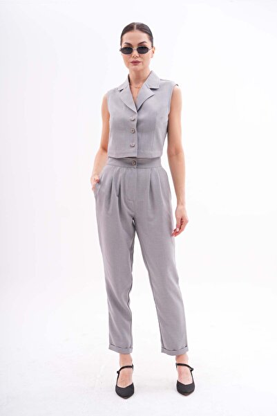 Shine Fine طقم سترة وبنطلون - طوق سترة