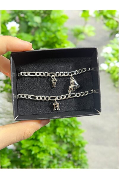 HayDün Mıknatıs Kalpli Harfli 2li Sevgili Çift Bileklik Arkadaşlık