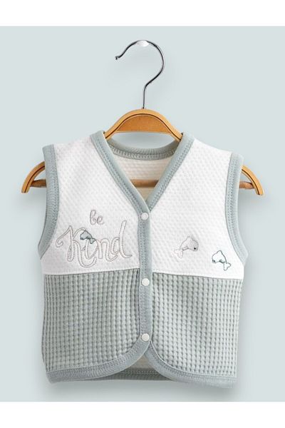 Gaye Bebe Unisex “Be Kind” Embroidered Cotton Baby Vest (0-3-6-9 Months)