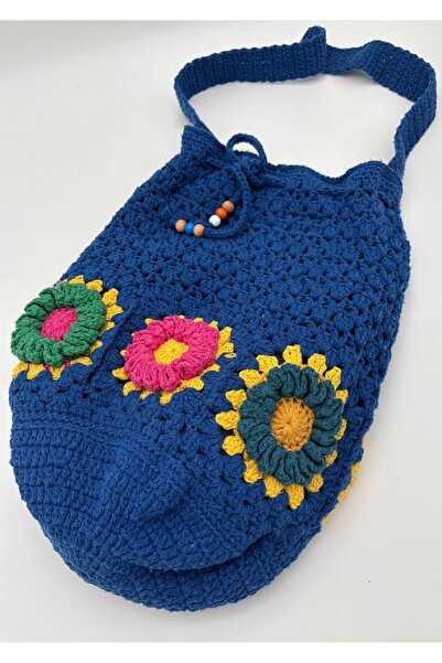 kumasfabrik (500Gr) Cotton Hand Knitting Yarn/Cotton Yarn/Bag Yarn/Motif Yarn/Punch Yarn/Saks Blue