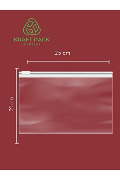 Genel Markalar Şeffaf Lamineli , Beyaz Fermuarlı Kilitli Poşet Tekstil Çanta 21x25 Cm -10 Adet