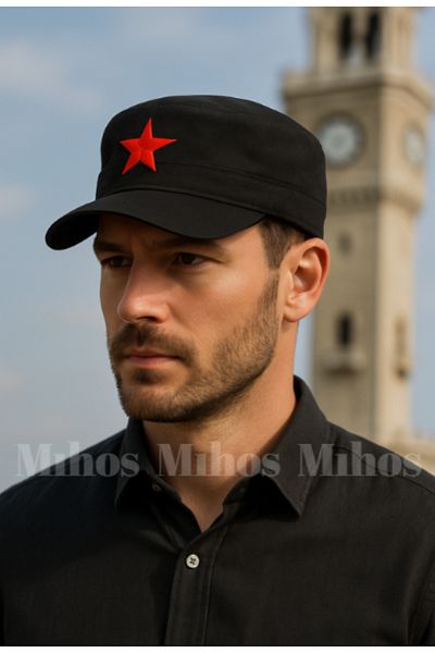 Mihos Unisex Black Star Che Guevara & Fidel Castro Hat