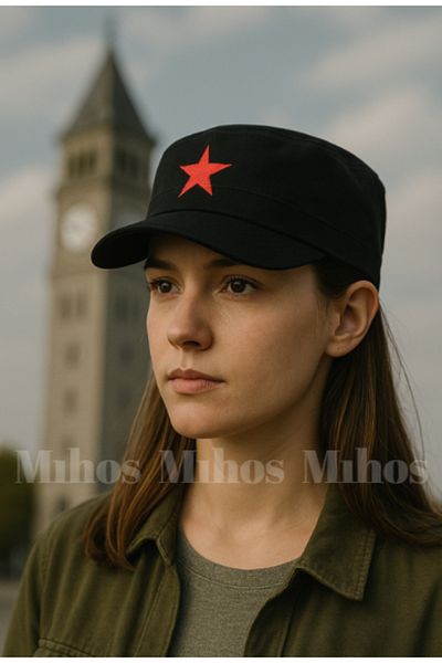 Mihos Unisex Black Star Che Guevara & Fidel Castro Hat