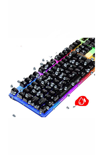 SNEXPRES 2in1 Oyuncu Rgb Işıklı Klavye - Mouse- Mousepad Işıklı Q Klavye Mekanik Hissiyatlı