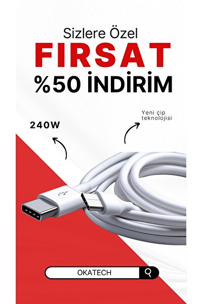 OKATECH Xıomı/ / Uyumlu Yeni Nesıl 240waat Typc-e Şarj Kablosu