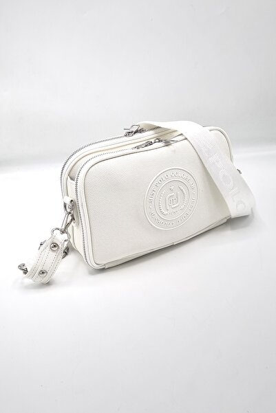 Just Polo حقيبة كتف نسائية باللون الأبيض مكونة من 5 أقسام من جاست بولو