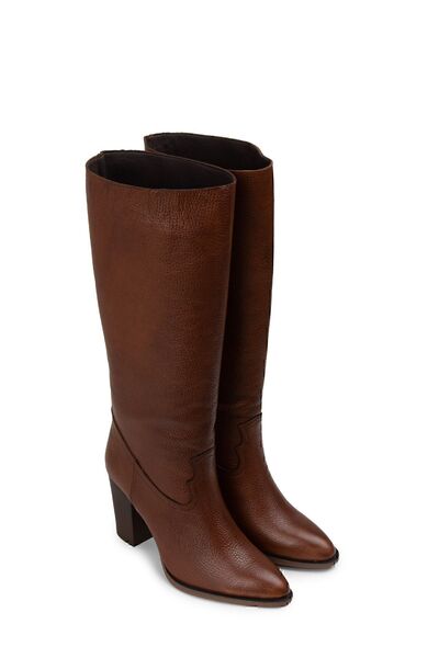 Deery Γυναικείες μπότες από γνήσιο δέρμα Tan Color