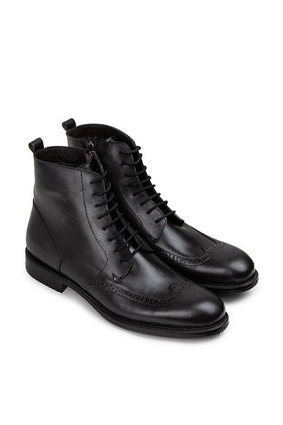 Deery Ανδρικές μπότες από γνήσιο δέρμα Anthracite