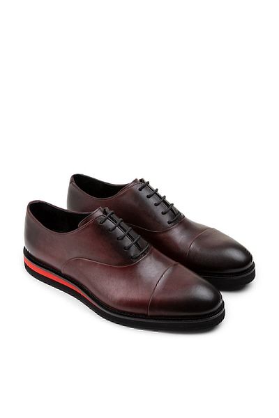 Deery Pantofi casual pentru bărbați din piele naturală roșu Claret