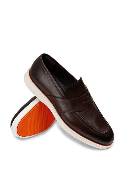 Deery Кафяви мъжки мокасини от естествена кожа