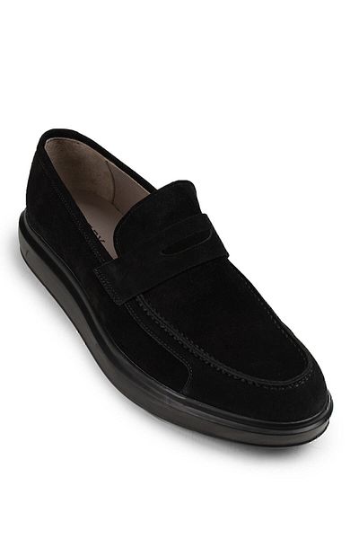 Deery Ανδρικά μαύρα Suede Comfort Loafer παπούτσια