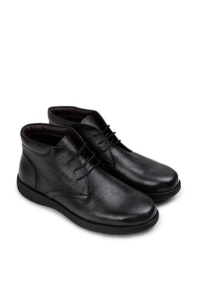 Deery Ανδρικές μπότες από γνήσιο δέρμα Anthracite