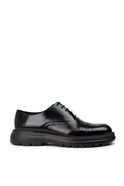 Deery Men's Black Genuine Leather Casual Shoes