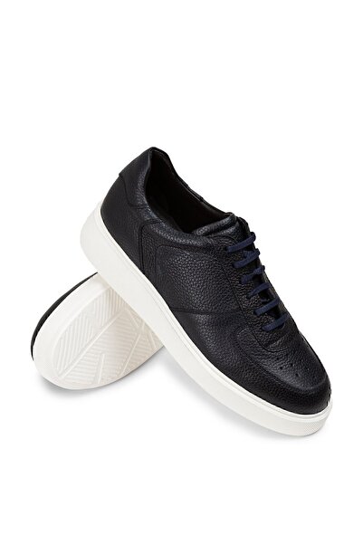 Deery Ανδρικά αθλητικά παπούτσια από γνήσιο δέρμα Navy Blue