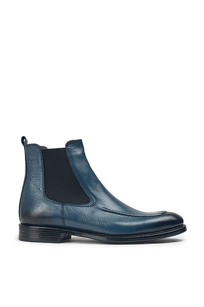 Deery Genuine Leather Blue Men's Chelsea Boots
