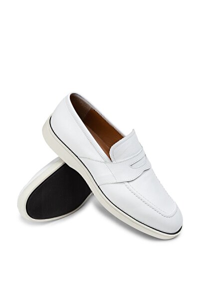 Deery Чоловічі лофери з натуральної шкіри білого кольору