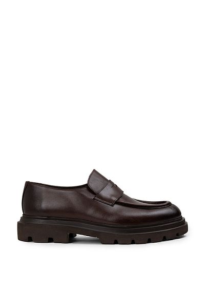 Deery Ανδρικά Loafer Παπούτσια από γνήσιο δέρμα καφέ