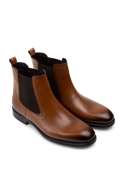 Deery Genuine Leather Tan Color Chelsea Men's Boots