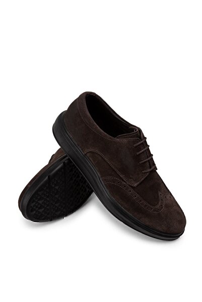 Deery Γνήσια Suede Brown Comfort Casual Ανδρικά Παπούτσια