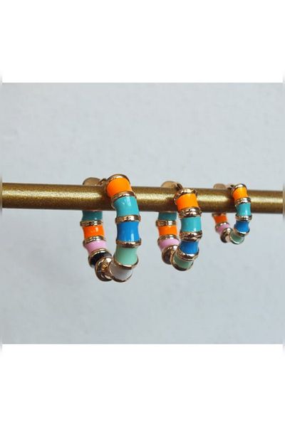 Çelik Set of 3 Colorful Steel Earrings