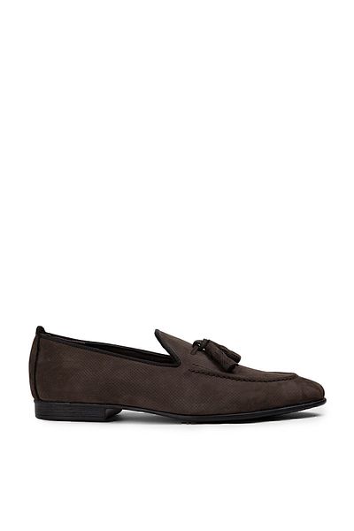 Deery Γνήσια ανδρικά παπούτσια Loafer καπνιστά Nubuck