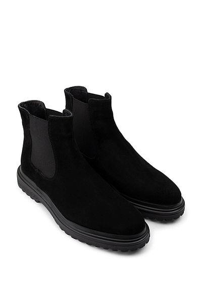Deery Genuine Suede Black Men's Chelsea Boots