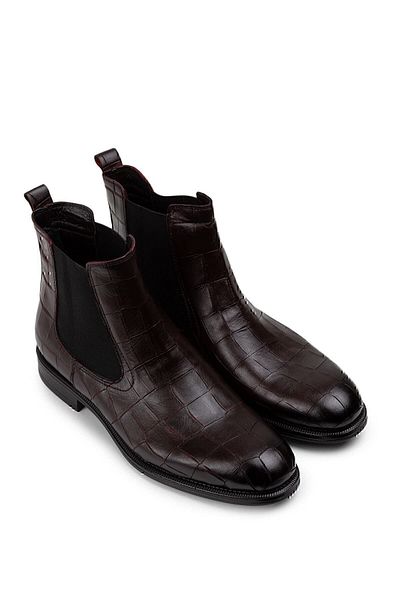 Deery Genuine Leather Claret Red Men's Chelsea Boots