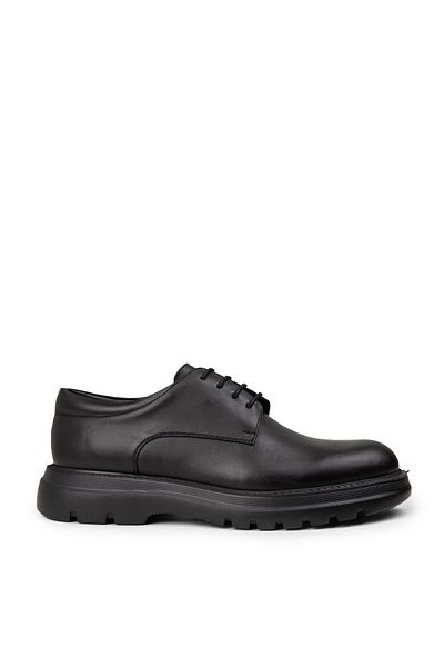 Deery Men's Genuine Leather Black Casual Shoes
