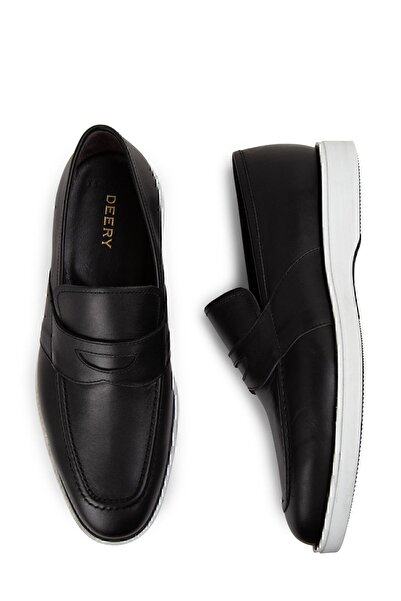 Deery Черни мъжки мокасини от естествена кожа