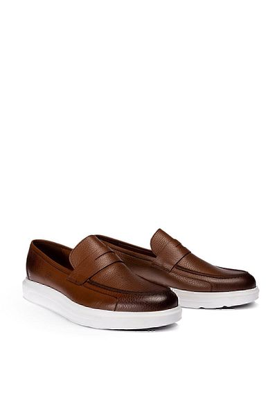 Deery Ανδρικά παπούτσια casual από γνήσιο δέρμα Tan