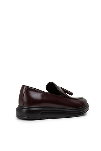 Deery Loafer pentru bărbați - piele naturală, roșu claret, ciucuri confortabili
