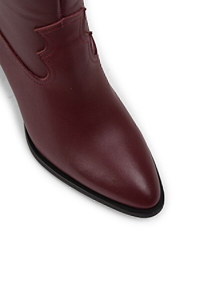 Deery Hakiki Deri Bordo Kadın Bot