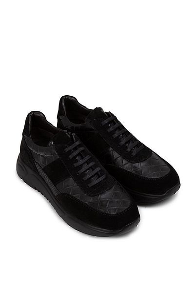 Deery Γνήσια ανδρικά αθλητικά παπούτσια Suede Black