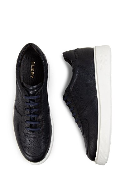 Deery Ανδρικά αθλητικά παπούτσια από γνήσιο δέρμα Navy Blue