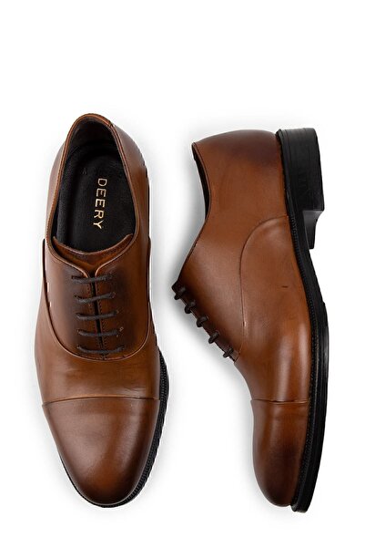 Deery Класически мъжки оксфордски обувки от естествена кожа в кафяво